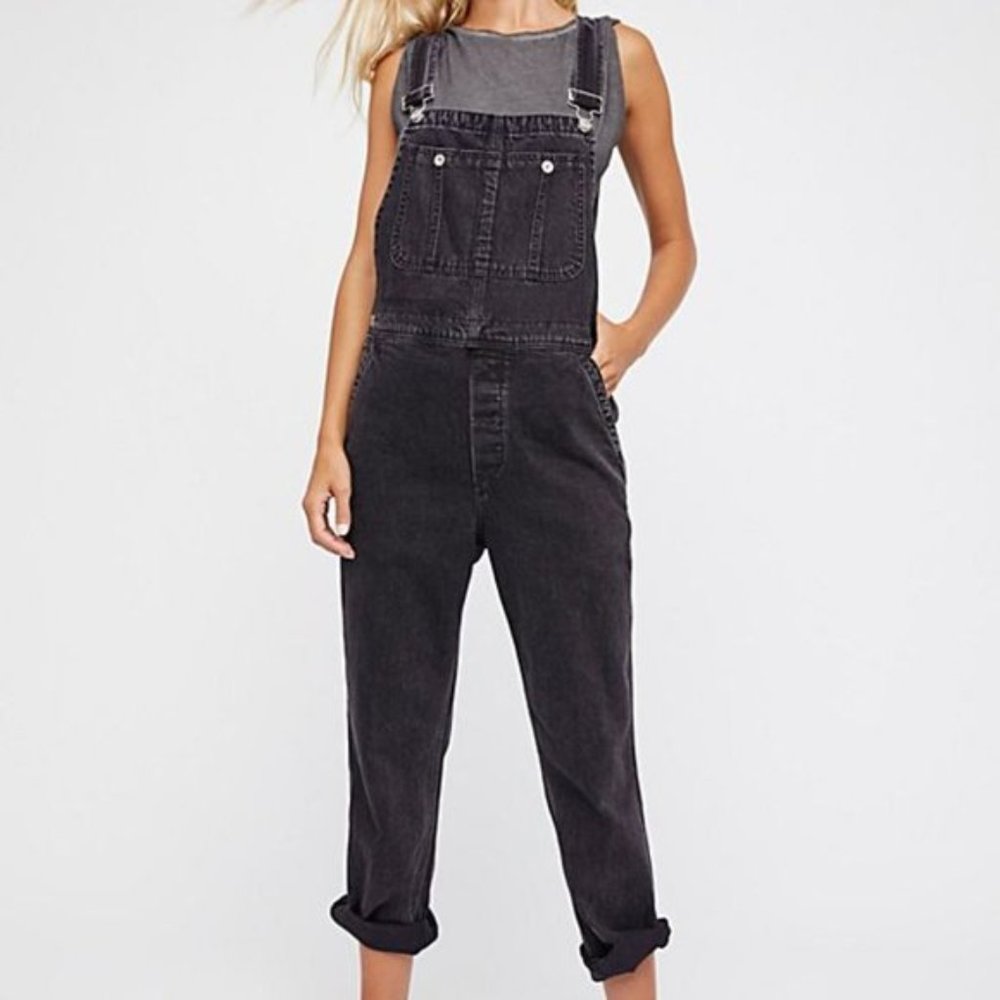 Free People Boyfriend Overalls Black size 26